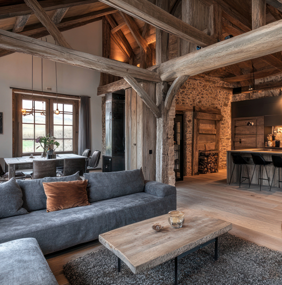 Luxury screened-in porch with fireplace and mountain views in a Big Canoe, GA home